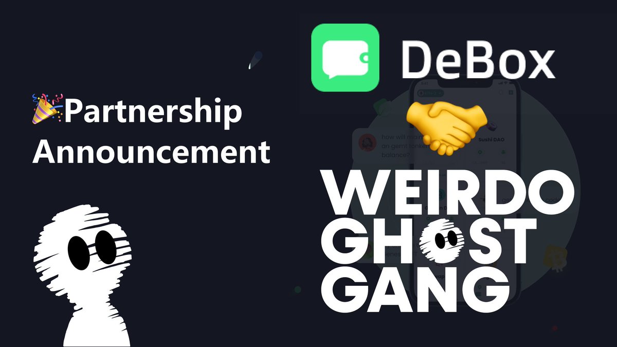 WeirdoGhostGang's tweet photo. Weirdo Ghost Gang x DeBox

To celebrate our collaboration, we are going to give
🎁200$vDBX to 3 winners each

To Enter:
1⃣ Follow @DeBox_Social &amp; @WeirdoGhostGang 
2⃣ RT + Like + Tag 3 frens
3⃣ Register your account in DeBox: https://t.co/PhuAvFnX3y

24hrs⏰ https://t.co/xynW1Sw5OL