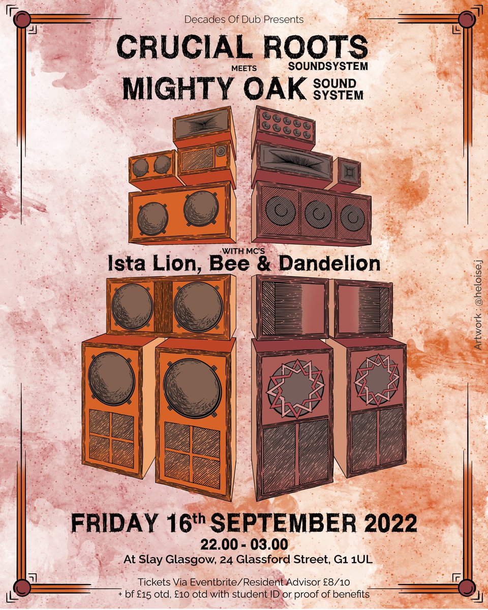 Crucial Roots Soundsystem welcomes Mighty Oak Sound System to Glasgow for the FIRST TIME for a 5 hour session in Glasgow's Merchant City this September. 🎟Ticket Link👇 bit.ly/3Az14mQ