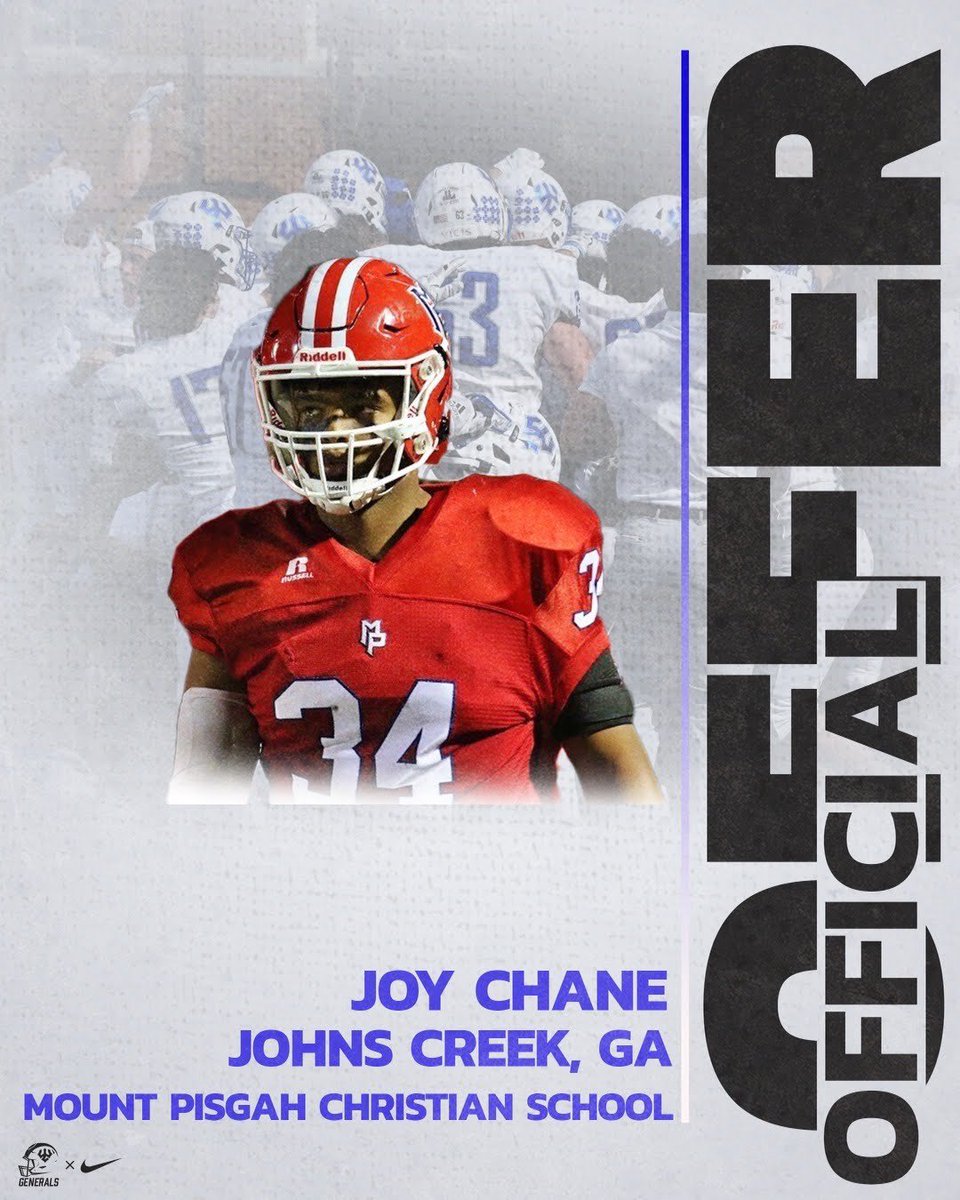 After a great conversation with <a href="/coach_vj/">Vaughn Johnson</a> , I am blessed to receive an offer from Washington &amp; Lee! <a href="/WLUGenerals/">Linea</a> <a href="/PisgahFootball/">Mount Pisgah Football</a> <a href="/RecruitGeorgia/">Recruit Georgia</a>