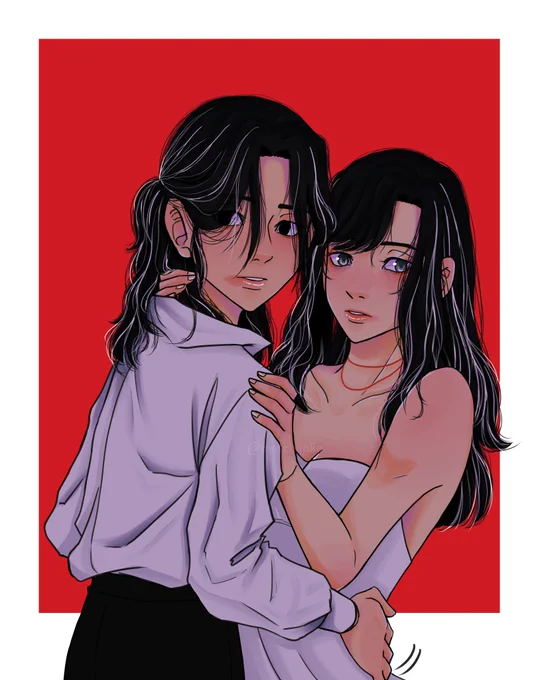 They're kissing in the bathroom #tokyorevengersoc #oc #originalcharacter #illustration 