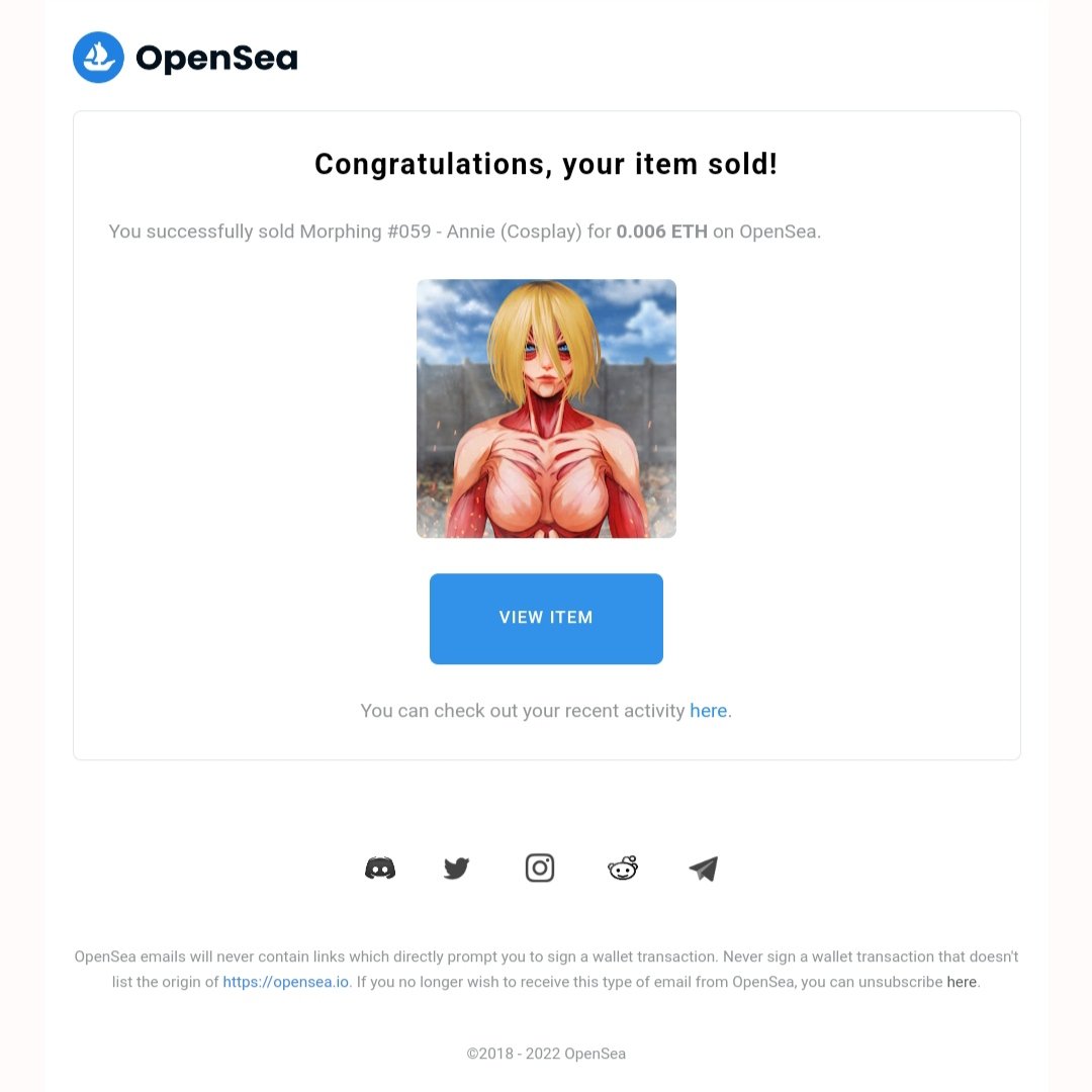 Morphing 🌸 (@ell_morph) on Twitter photo ⭐ SOLD! ⭐
Titan girl Annie came to <a href="/rvnt_illusart/">RVNT illusartion</a> 's home 🥳
Thank you for your support and welcome to Morphing family 🎉
also <a href="/rvnt_illusart/">RVNT illusartion</a> has the coolest and 🔥 collection on nft right now, go follow and check it out 😉😉
#NFTs #NFTCommumity #NFTartist ⭐ SOLD! ⭐
Titan girl Annie came to <a href="/rvnt_illusart/">RVNT illusartion</a> 's home 🥳
Thank you for your support and welcome to Morphing family 🎉
also <a href="/rvnt_illusart/">RVNT illusartion</a> has the coolest and 🔥 collection on nft right now, go follow and check it out 😉😉
#NFTs #NFTCommumity #NFTartist