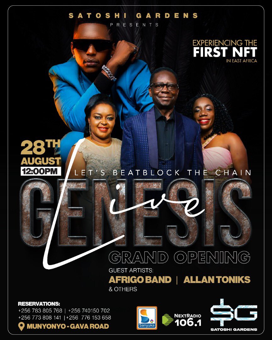 satoshi_gardens's tweet photo. This Sunday, at satoshi gardens gava rd munyonyo, we shall be launching the first blockchain hub in the history of Blockchain in Africa.
Blockchain has the ability to replace current standards in business and trade.
Get to Experience the First NFT in EastAfrica. 
#NFTs
#bit2big https://t.co/vY4dCNe5QL