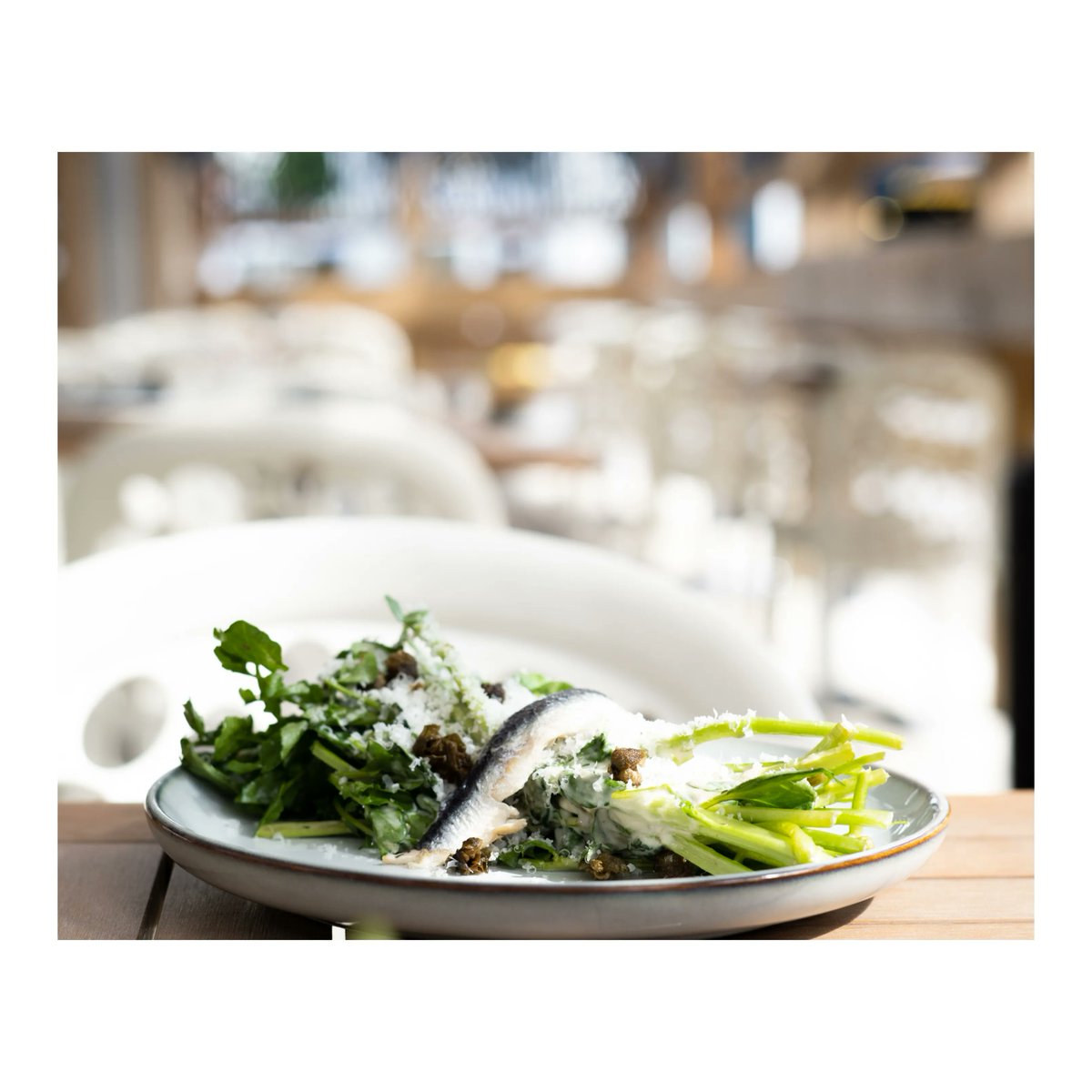 Thesocakitchen's tweet photo. Watercress Caesar + Boquerones https://t.co/R4YUSu9alw