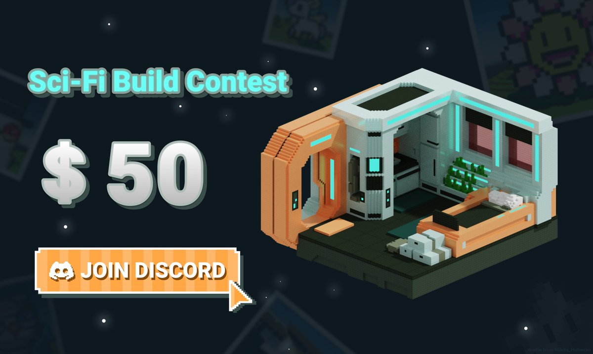 MeStar_Game's tweet photo. 🏆 $50 USD cash reward! Any Sci-Fi fans?

🧙🏼   New weekly building Theme: Sci-Fi

🧿  Hint: Lifestyles in the future? Mystery of the universe? Supernatural creatures? 

🤩  JOIN DISCORD TO COMPETE NOW!! https://t.co/xeTbGa5u3q