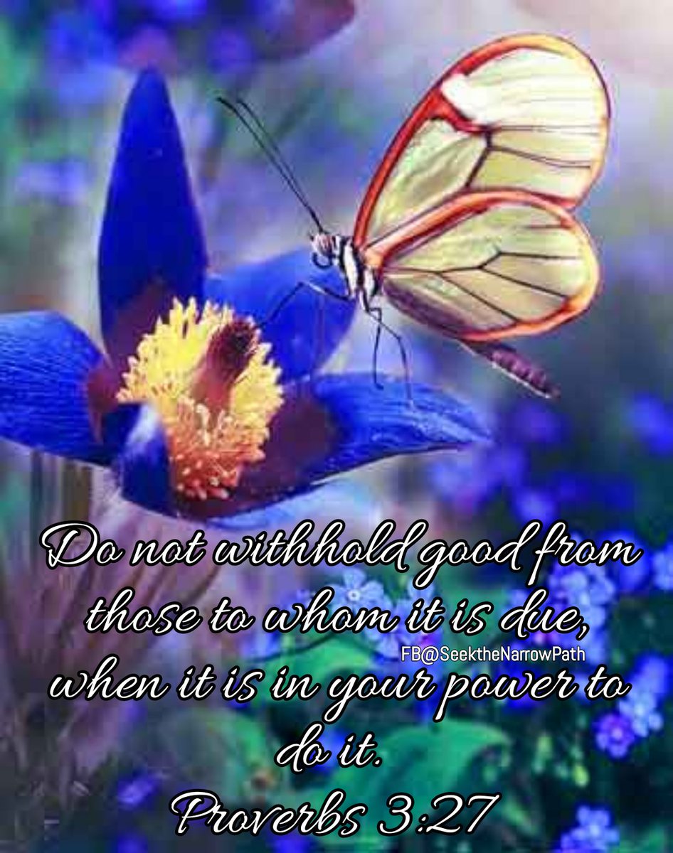 Do not withhold good from those to whom it is due, when it is in your power to do it.
Proverbs 3:27