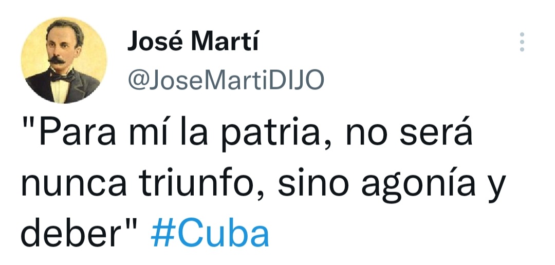 "Para mí la patria,  no será nunca triunfo,  sino agonía y deber " 
#Cuba 
#CubaEsAmor 
<a href="/portal_villa/">Gobierno Provincial del Poder Popular Villa Clara</a>