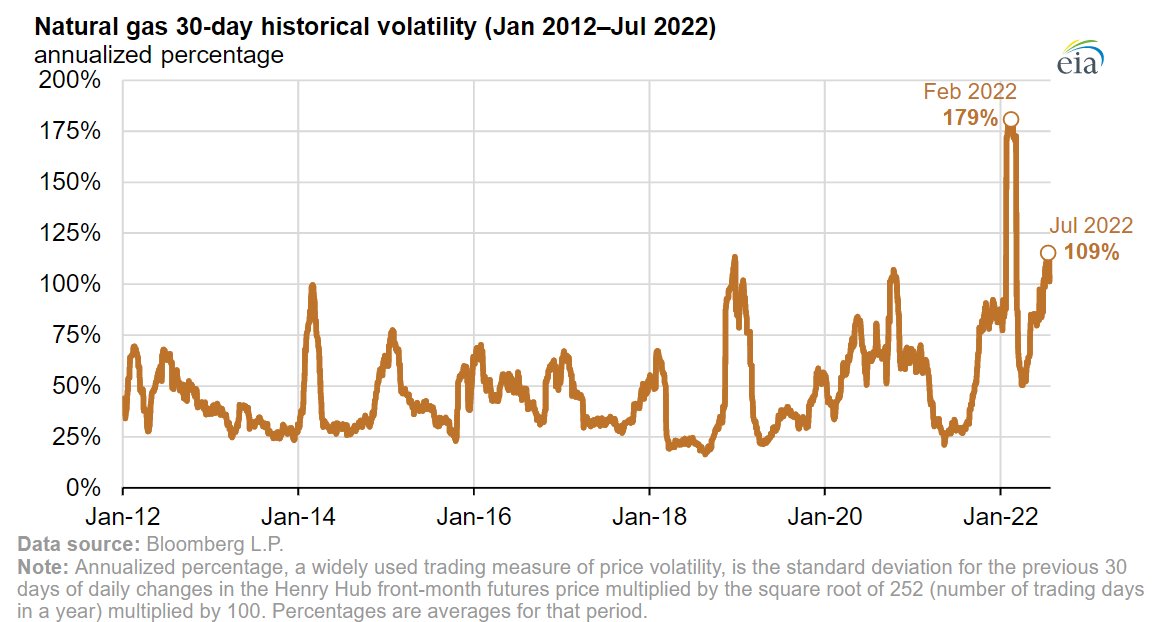 EIAgov's tweet photo. #TodayInEnergy - U.S. #naturalgas price saw record volatility in the first quarter of 2022 https://t.co/yYZD3usDvk https://t.co/A2wDyo7drw