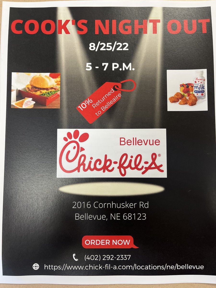 Need dinner plans tomorrow???? Support Belleaire, eat chicken.
