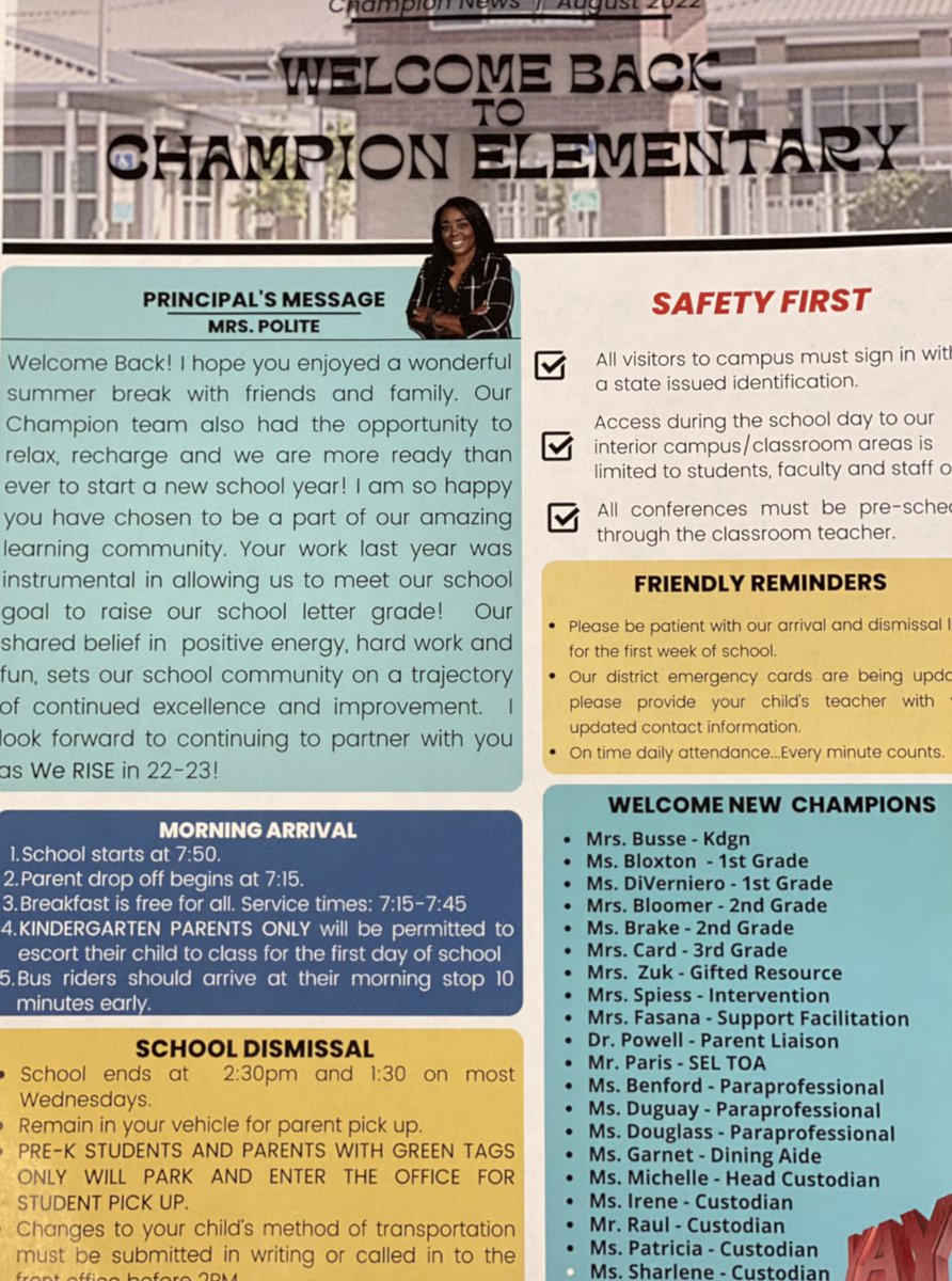 BoysMentoring's tweet photo. Great Things are happening @ChampionElBears @cmfuller92 we are Rising in 2023. I am honored to be the Parent Liaison under the leadership of Principal Angela Polite with a great Admin Team.#RelationsMatter https://t.co/8Ek2OdtkGM