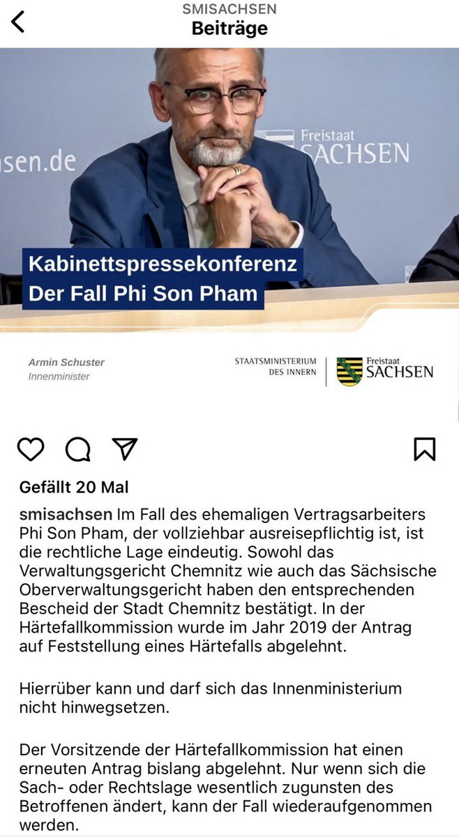 EdLopez86's tweet photo. Wieder mal ne schöne #SachsenShitShow im Fall #Phamphisonbleibt. Während Schuster auf Insta auf den HFK-Rechtsweg verweist, erklärt Mackenroth, dass die gar nicht über Aufenthalte entscheidet, sondern der Innenminister. 1/ https://t.co/2iSrsgS3KC