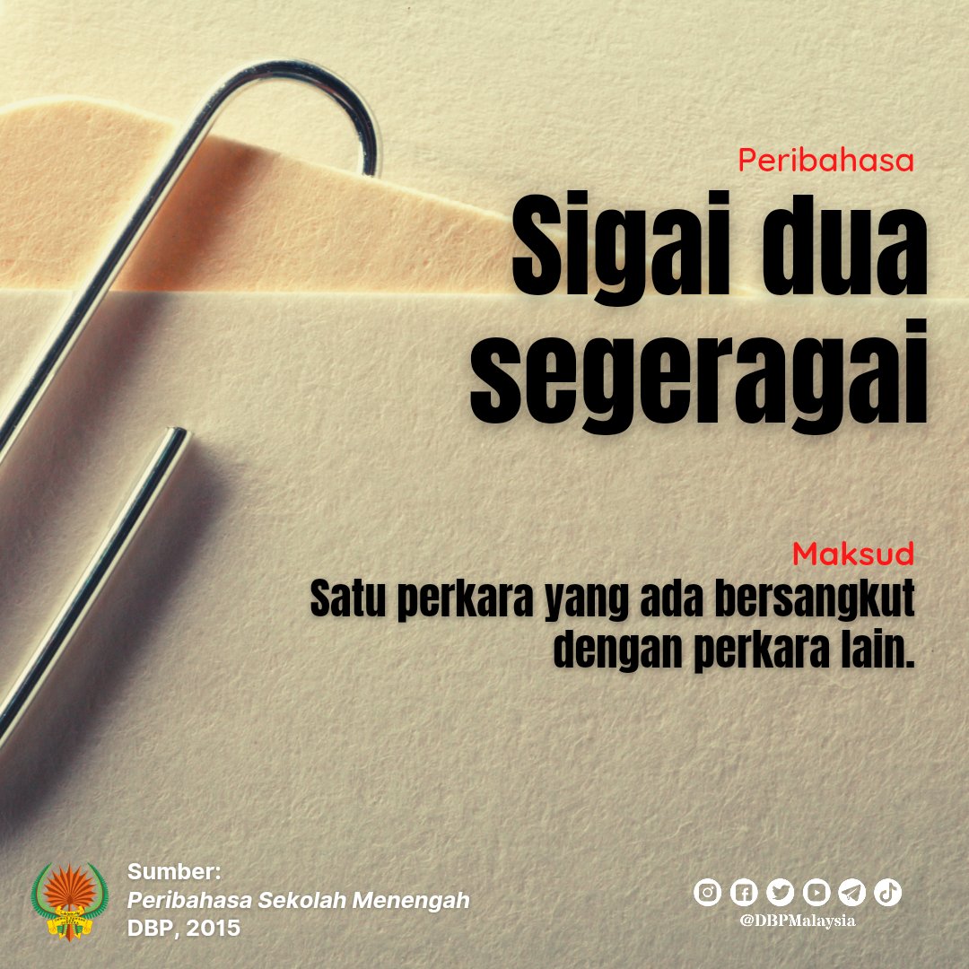 DBPMalaysia's tweet photo. Peribahasa

geragai: pengait yang mempunyai cangkuk yang besar untuk menangkap buaya

#Peribahasa
#DekadBahasaKebangsaan
#BahasaJiwaBangsa https://t.co/vDTpfPvnlI