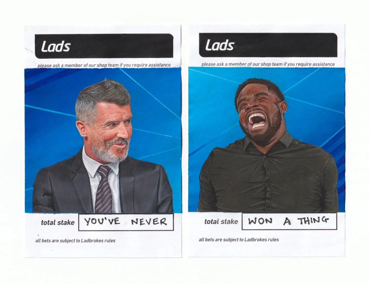 New painting! (Diptych)

'Bursting Scenes' 2022
Acrylic on Betting slips
12.5 X 17 cm

<a href="/SkySportsPL/">Sky Sports Premier League</a> <a href="/MicahRichards/">Micah Richards</a> 
#newartwork #painting #lads