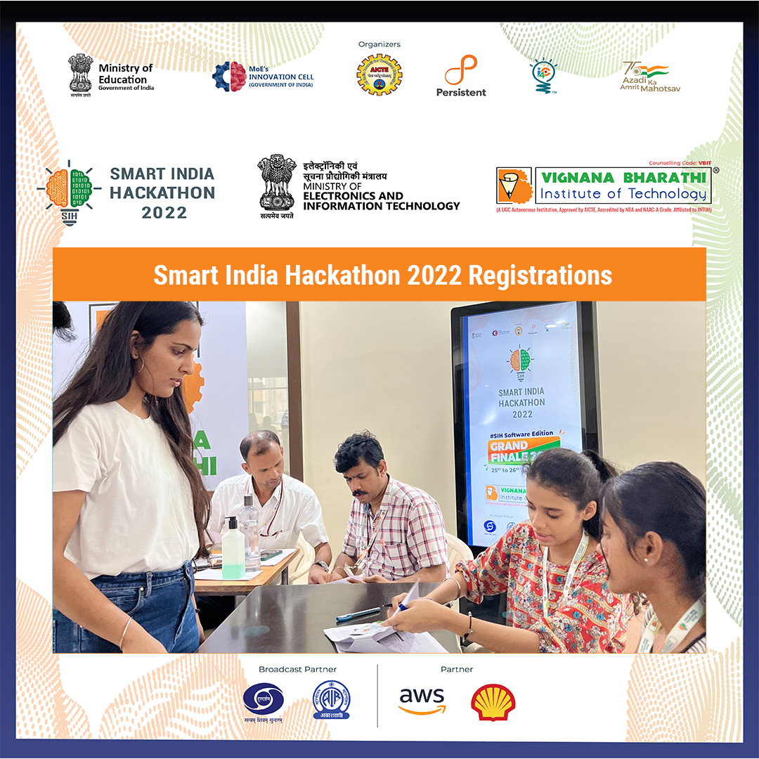 VBITHYD's tweet photo. Smart India hackathon 2022 #SIH Software Edition Grand finale registration has been started.
#VBIT #SmartIndiaHackathon #SIHSoftwareEdition #GrandFinale #Registrations #MOEs #InnovationCell #AICTE #Persistent #AzadiKaAmritMahotsav #AWS #BroadCastPartner #Hackathon #Doordarshan https://t.co/42fjFyFvzH