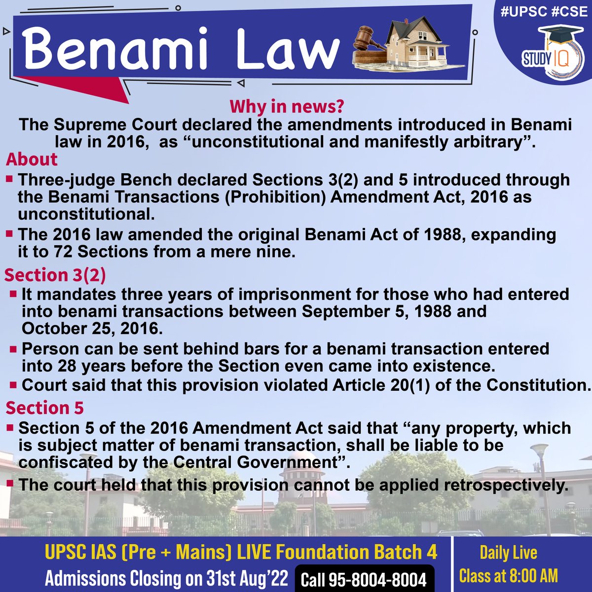 upsciq's tweet photo. #Benami #Law
#supremecourt #benamilaw #benamiact #benamitransactions #upsc #cse #whyinnews #anyproperty #centralgovernment #court #law https://t.co/tA6nbLGI0x