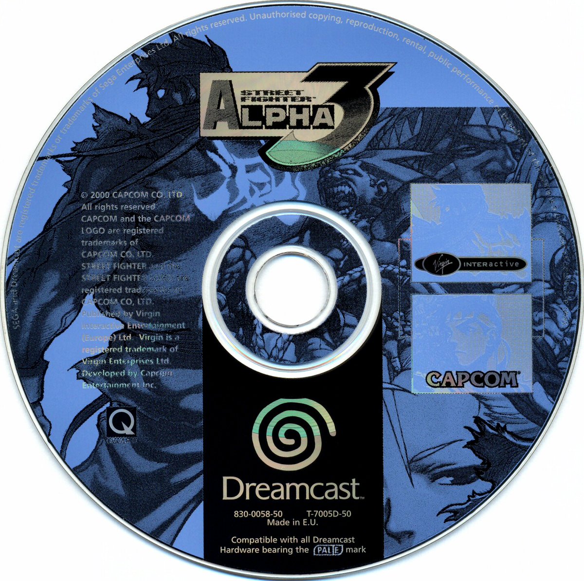 2000 European CD art for Street Fighter Alpha 3 on the Sega Dreamcast.