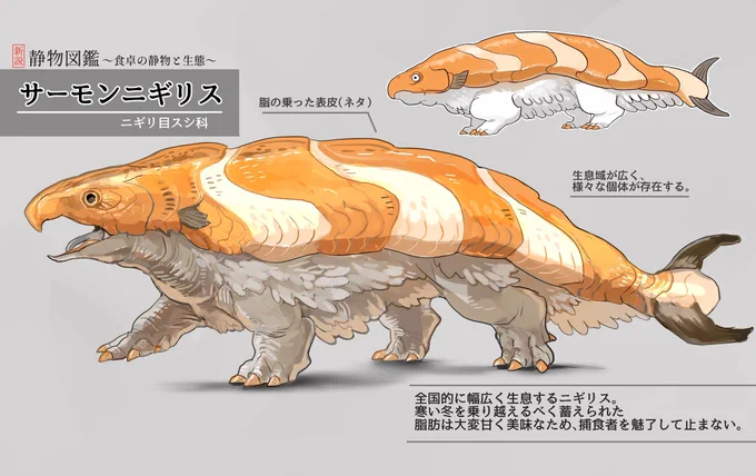 150カン以上の寿司の生態図鑑描いてる #多分私しかやってない 