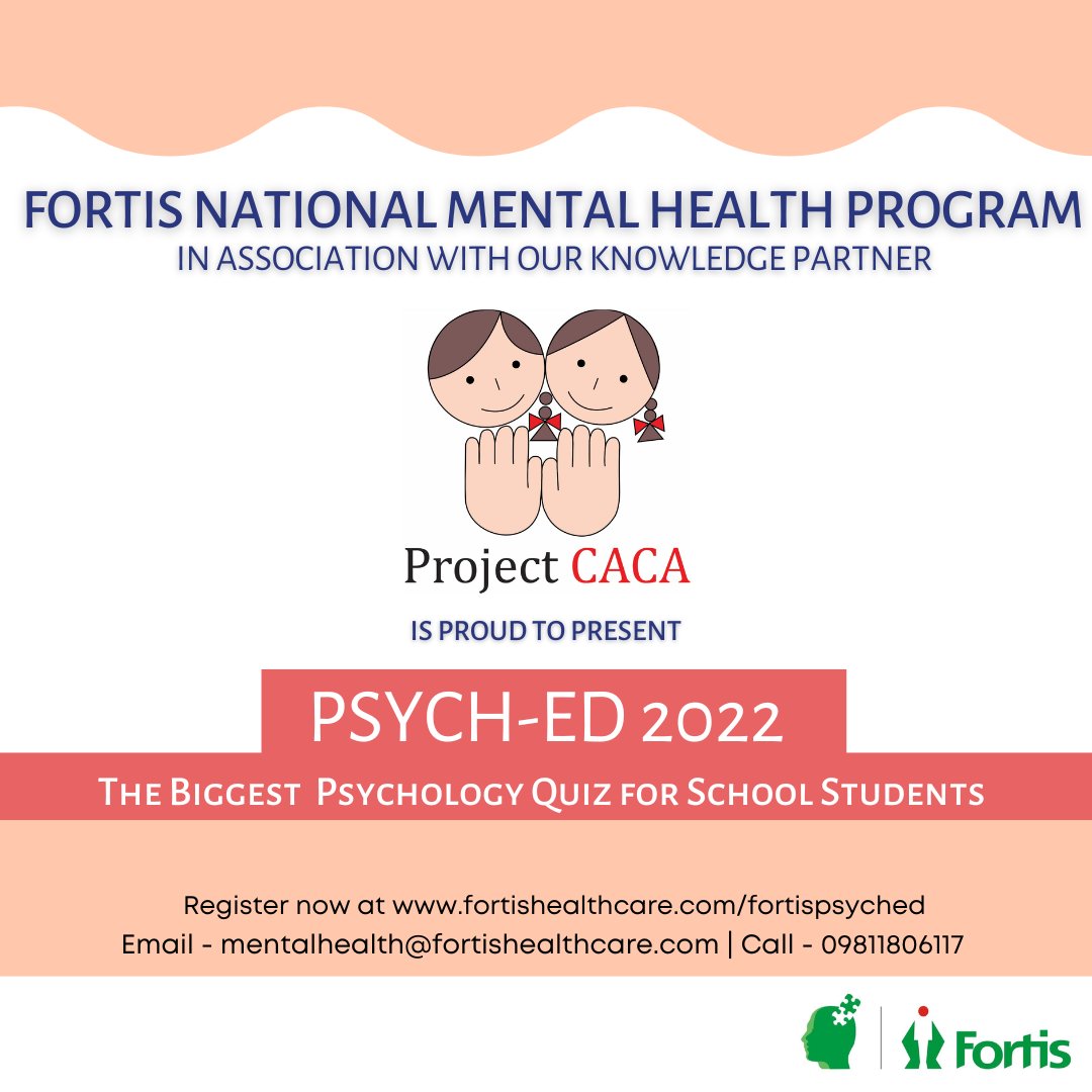 fortismentalhealth (@fortis_mhbs) on Twitter photo <a href="/goenka_univer/">GD Goenka University</a> <a href="/fortis_hospital/">Fortis Healthcare</a> We are proud to present our Knowledge Partner <a href="/projectcaca/">Children Against Child Abuse</a>.
#PsychED The Biggest Psychology Quiz for School Students - The Sixth Edition.
Register Now : fortishealthcare.com/fortispsyched/
#mindspace <a href="/goenka_univer/">GD Goenka University</a> <a href="/fortis_hospital/">Fortis Healthcare</a> We are proud to present our Knowledge Partner <a href="/projectcaca/">Children Against Child Abuse</a>.
#PsychED The Biggest Psychology Quiz for School Students - The Sixth Edition.
Register Now : fortishealthcare.com/fortispsyched/
#mindspace
