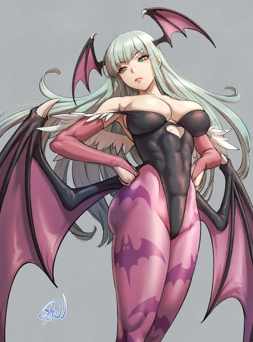 skebにてコミッションイラスト。ヴァンパイアシリーズでのリリスとモリガン。#skeb #Commission 