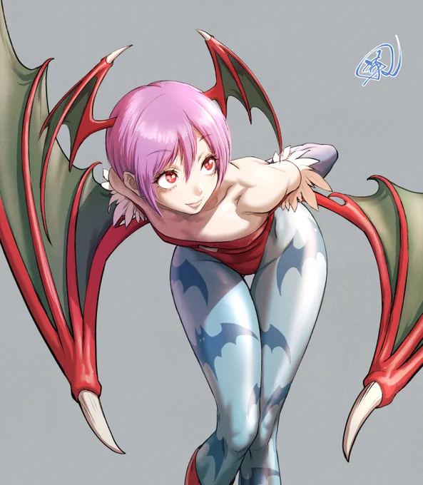 skebにてコミッションイラスト。ヴァンパイアシリーズでのリリスとモリガン。#skeb #Commission 