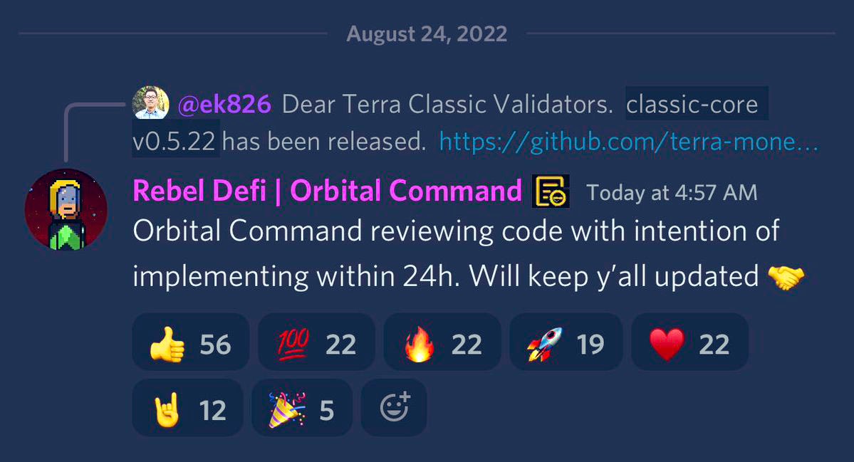 LunaClassicHQ's tweet photo. Breaking News 🤯 

Orbital Command ready For the Tax /Burn 

Implementing  within 24Hr 🔥🔥🔥🔥

🌕Let’s Get this post 1000 Retweet  please 

#LUNC  #LunaClasssicHQ #LUNACLASSIC  

#luncburn 🔥💹🔥🔥🔥💹🔥🔥🔥🔥🔥💹 https://t.co/XW9aCjp2Uk