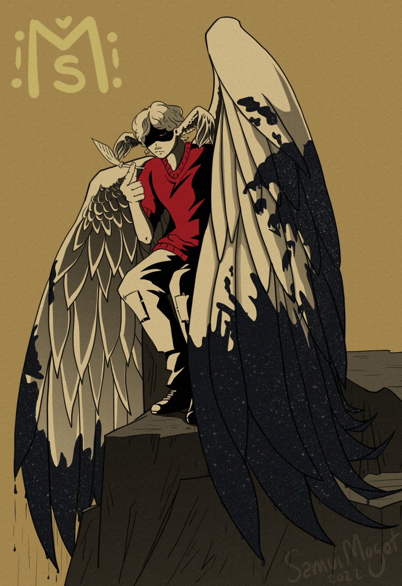 Void Diving! No risk at all :) 

aka. Vast Avatar Grian and his void touched wings. 
#thehermitarchives #thehermitarchivesfanart

au is made by @/chrisriin and written by @/sixteenthdays 

I tried a new style for this, lemme know what you think :D