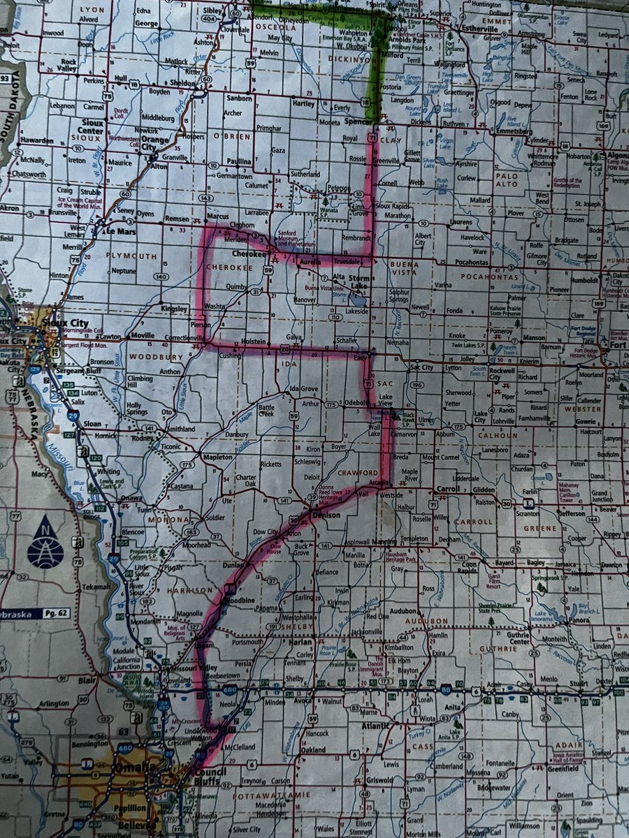 TheTedSpread's tweet photo. Day 3 #pftour22 It’s a big day with both sides of the tour running through Iowa. This is my route: #LetsGetWestern https://t.co/zreujbJ1bY