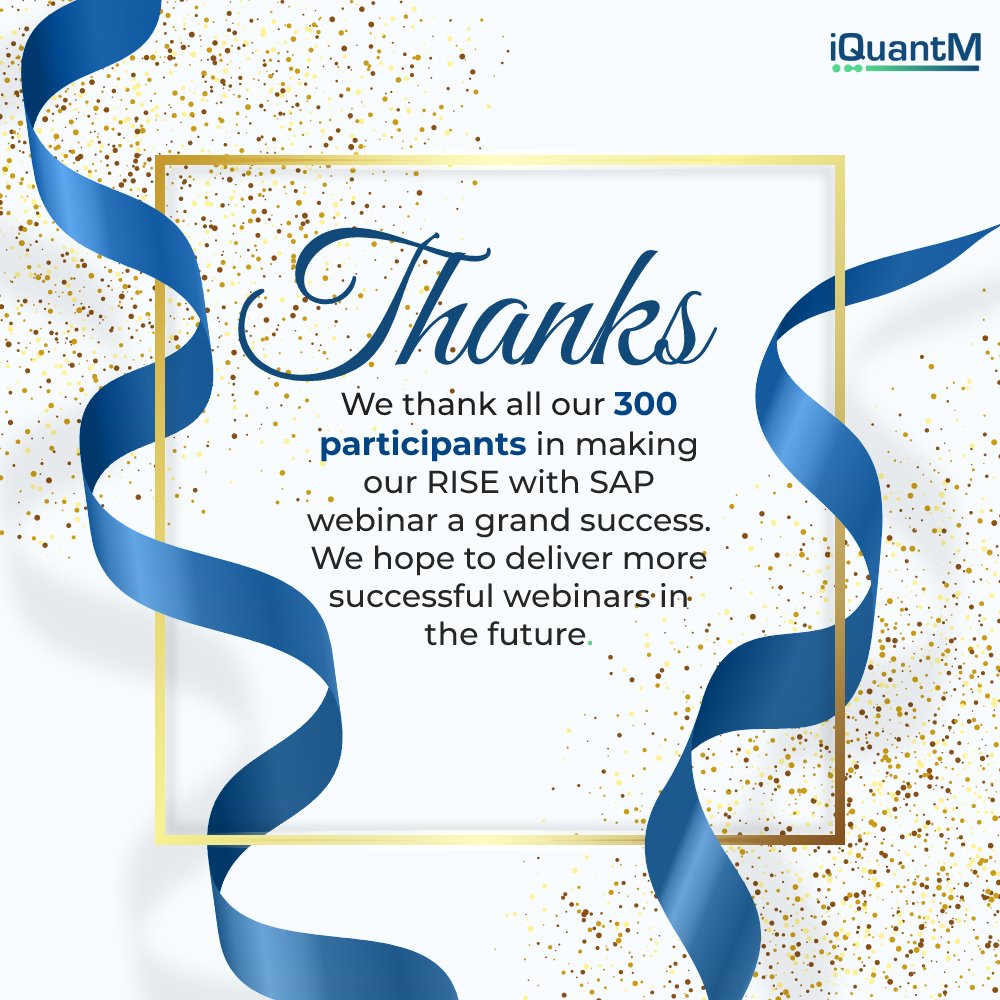 IquantmT's tweet photo. Yesterday's Webinar was indeed an unforgettable moment for the team of iQuantM Technologies. We would like to thank every participant in a more personal manner. We will be back with more no-nonsense webinars on different aspects of SAP.

#teameffort #hardwork #inspiration https://t.co/RYUmvxvenu