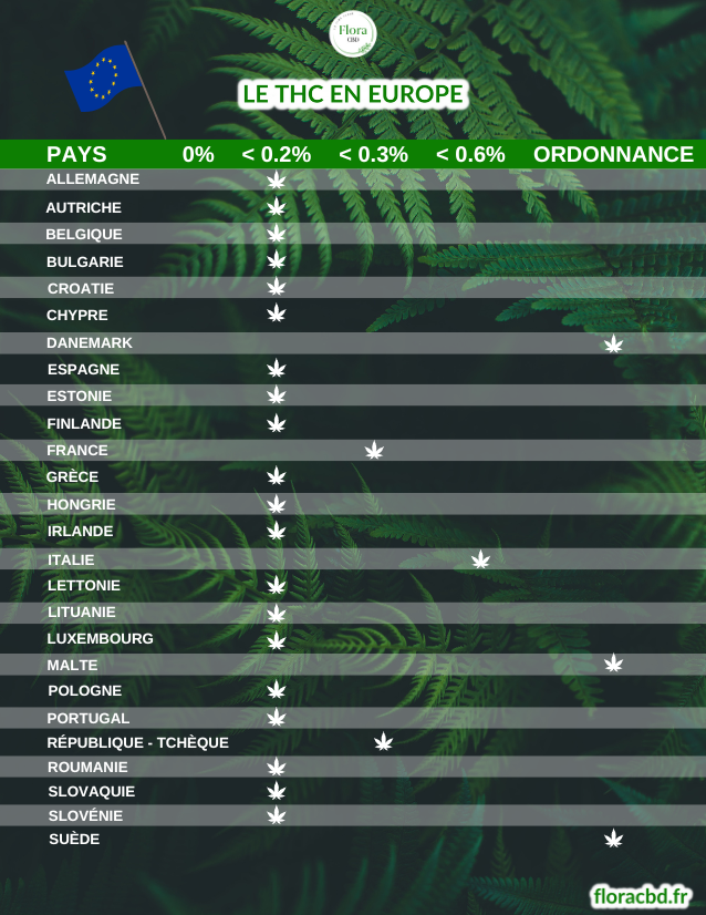 Flora_cbd's tweet photo. Le taux de #THC n'est pas le même pour tout le monde en #Europe🌱
#Cannabis #CBD #THCEurope https://t.co/kQtHre8M9O