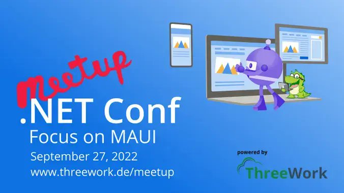 Wir von <a href="/threebit_io/">threebit</a> veranstalten am 27.09.2022 einen kostenlosen Workshop zum Thema <a href="/dotnet/">.NET</a> MAUI und freuen uns ueber jeden Teilnehmer! Anmeldung unter meetup.com/de-DE/ibbenbur… <a href="/dotnetfdn/">.NET Foundation</a>