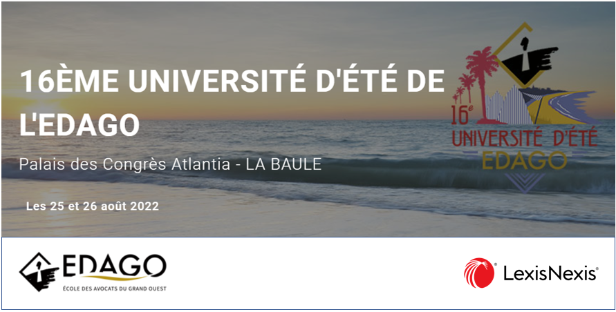 LexisNexisFr's tweet photo. Venez rencontrer les Ă©quipes LexisNexis Ă la 16Ăšme UniversitĂ© dâEtĂ© de lâEcole des Avocats du Grand Ouest (EDAGO) les 25 et 26 aoĂ»t 2022 et Ă©changer sur les derniĂšres nouveautĂ©s #Lexis360Intelligence et #LexisPolyOffice.
Programme: https://t.co/Y8U6sXRT9k https://t.co/71C1ZxyFc8