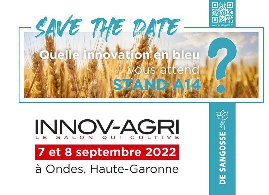 DESANGOSSE's tweet photo. [📆 J-15  : @Innovagri1  ]

Quelle innovation en bleu DE SANGOSSE  vous attend pour la rentrée ? 
📍Rendez-vous les 7 &amp; 8 Septembre  pour INNOV-AGRI  à Ondes (31) STAND A14.
➡️https://t.co/vaSofjRSCz

#PositiveProduction #BlueTouch par DE SANGOSSE https://t.co/ZS89stXmCU