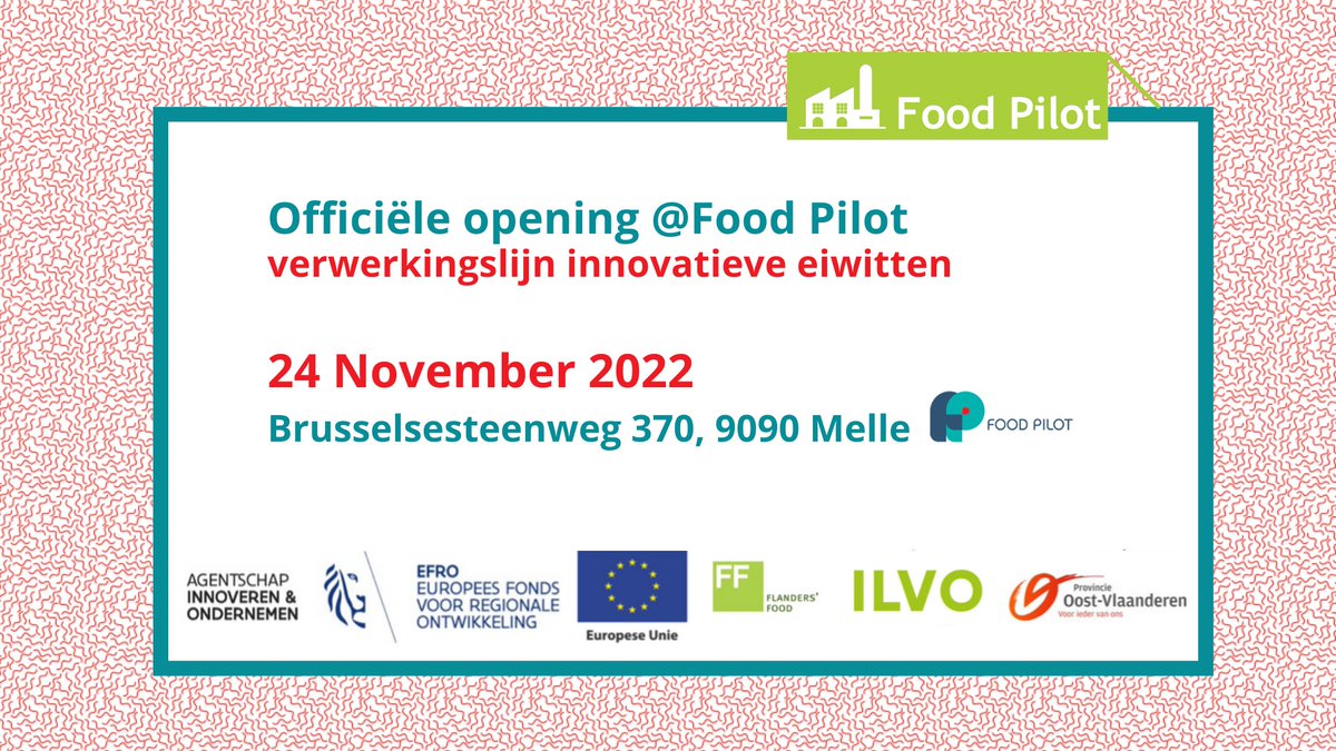 Plantaardige en alternatieve proteïnen zijn aan een opmars bezig. Ontdek op 24 november de nieuwe verwerkingslijn voor innovatieve eiwitten in de Food Pilot die de verwerking van eiwitrijke grondstoffen tot (tussen)producten mogelijk maakt. Meer info >> flandersfood.com/nl/activiteit/…
