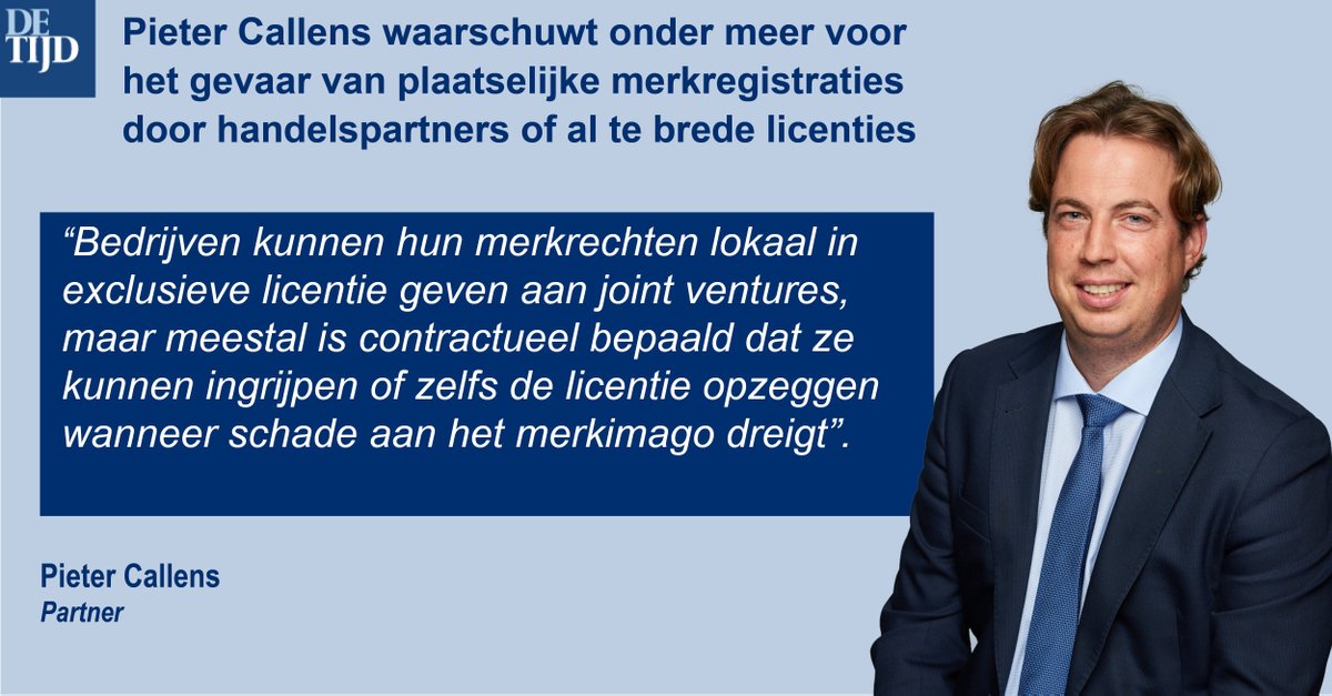 De Tijd vroeg IP-partner Pieter Callens naar het lot van merkenrechten in buitenlandse samenwerkingen. Lees het artikel hier: ow.ly/ARtn50Kr6cu