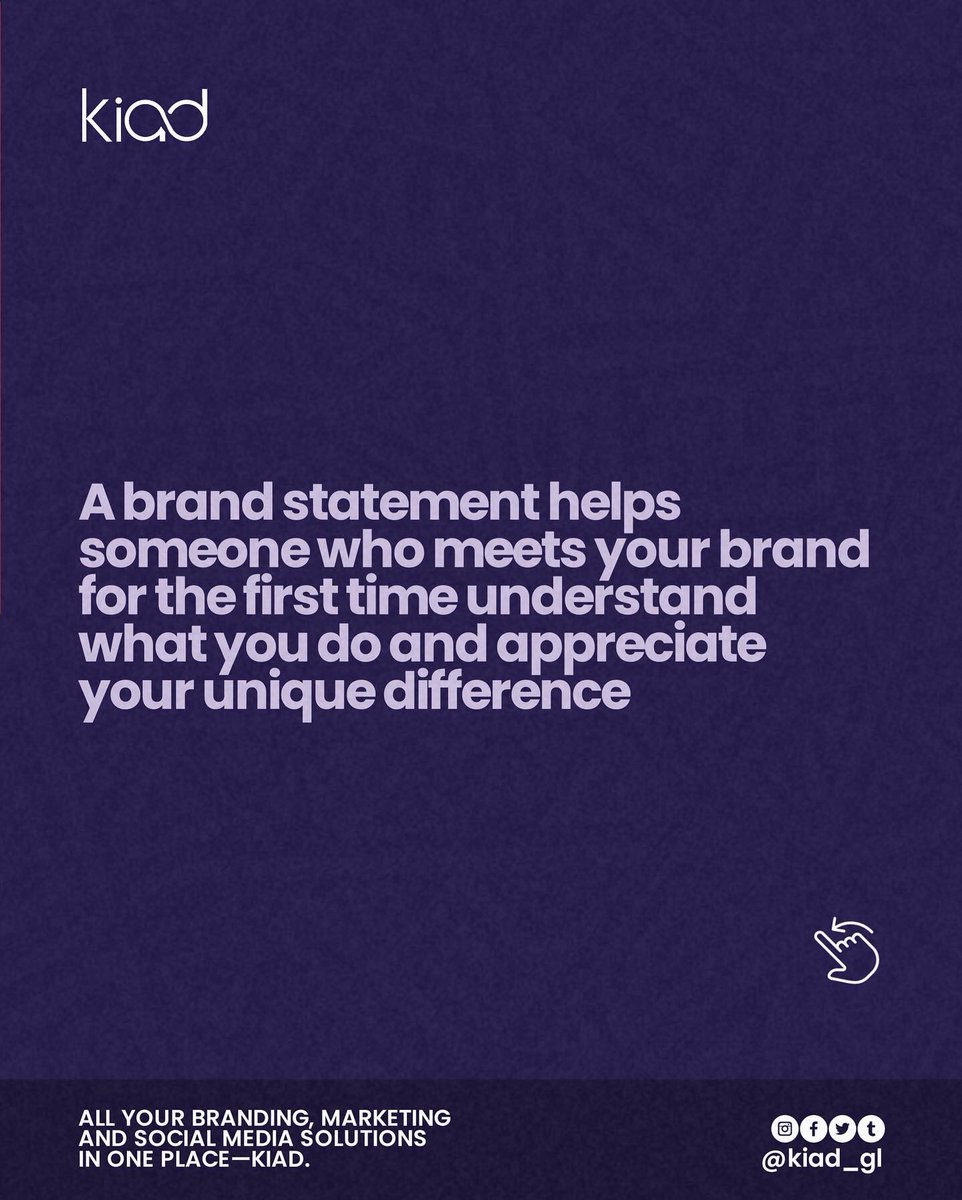 Kiad_gl's tweet photo. A lot goes into building a strong brand and a very important part of it is your brand statement. 

Follow @Kiad_gl for similar content
.
.

#kiadbranding #kiadglobal #facebookhacked #ChampionsLeague #MeghanMarkle #branding https://t.co/ggRaeidLwi