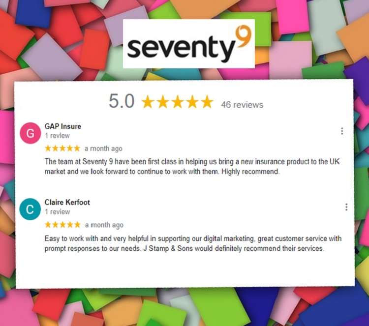 79social's tweet photo. Building up great reviews on Google can really help your business, we know that! 😎 
This is just a couple of our recent Google reviews, so if you need help with yours, get in touch. 📱 
#Seventy9 #googlereviews #marketing #digitalmarketing https://t.co/ODbnZlBNaN
