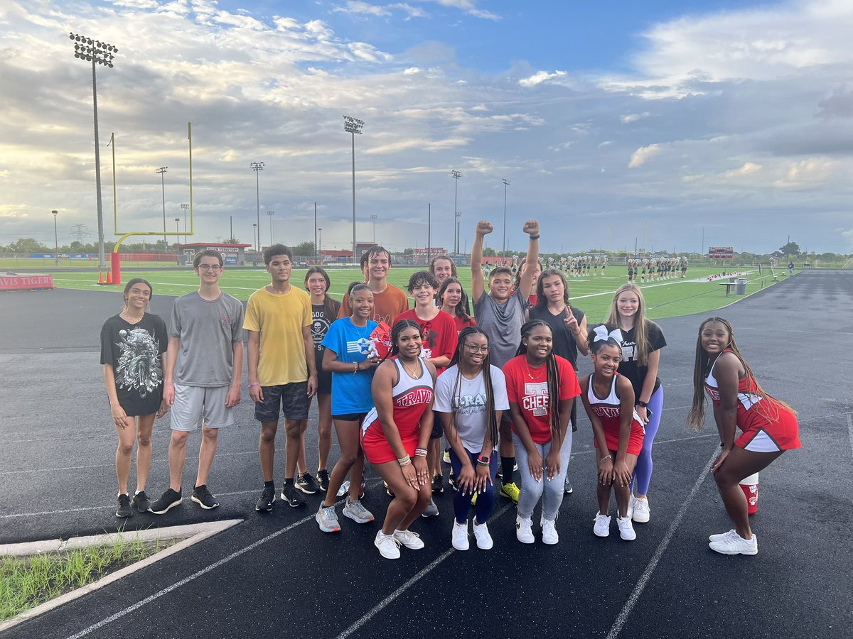 Thanks to <a href="/travis_cheer/">Travis Cheer</a> for the gift this morning.  We appreciate it. <a href="/THS_Tigers/">Travis High School</a>