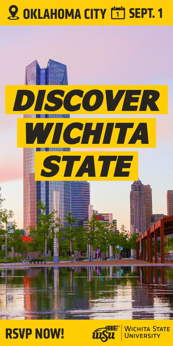Not too late for OKC high school juniors/seniors &amp; parents to register for Discover <a href="/WichitaState/">Wichita State</a>! We'll have academics, scholarships &amp; student life info, plus someone will walk away w/ a 💲1⃣0⃣0⃣0⃣  scholarship.

🗓️ Sept 1️⃣
🕖 7p
📍 OK History Center
🔗 bit.ly/DiscoverWSUinO…
