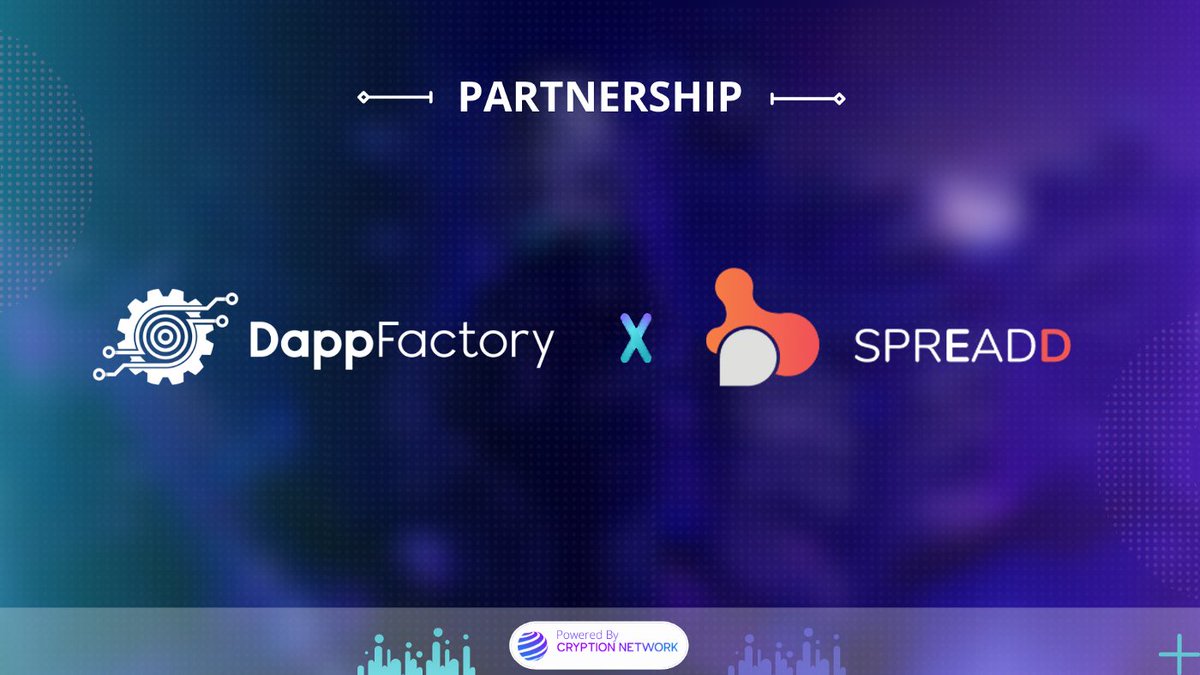 DappFactory_'s tweet photo. 📢 We are glad to announce our partnership with @spreaddstories

👉 This partnership will enable Spreadd to vest tokens with using #NoCode

👉 Using Dapp Factory services will help it save smart contract development, audit and other costs

✅ More Details: https://t.co/b4oavhcM6s https://t.co/DXKjIp2m4l