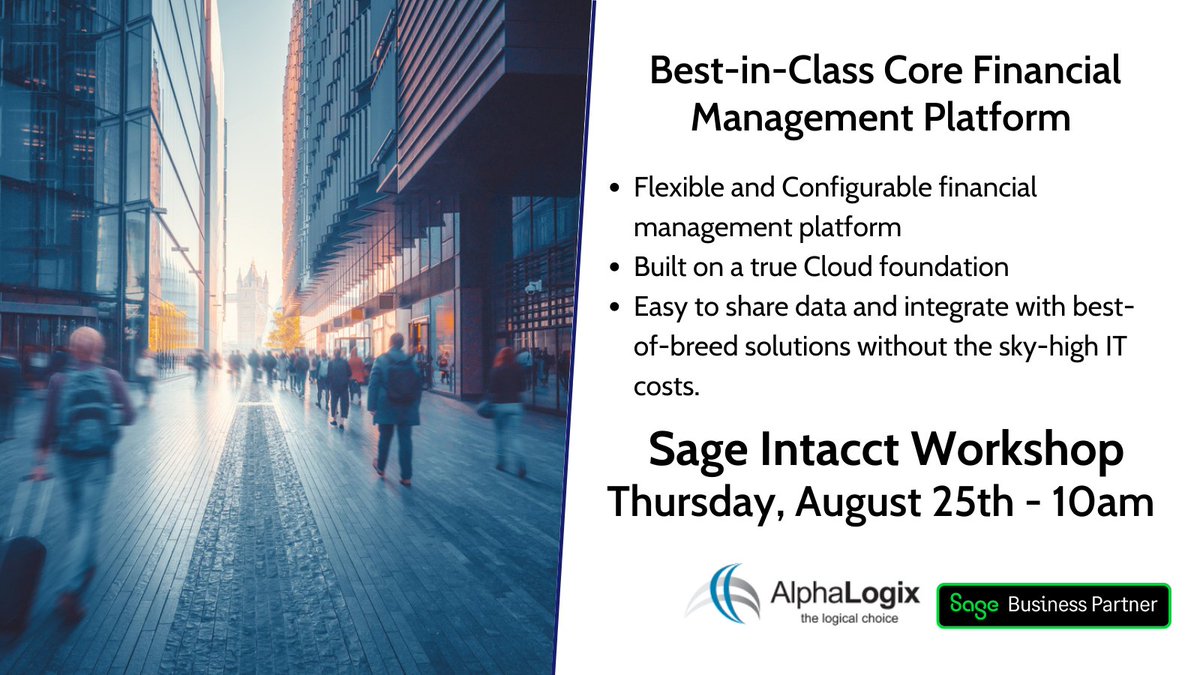 alphalogix_uk's tweet photo. Having accurate information available on demand is key to optimal decision-making 🗝️

Sage Intacct uses flexible dimensions that combines operational and financial data into a complete, real-time view of your company 📊

Read more 👇

https://t.co/YJH9QP2bAt https://t.co/A2JvmjCgzb