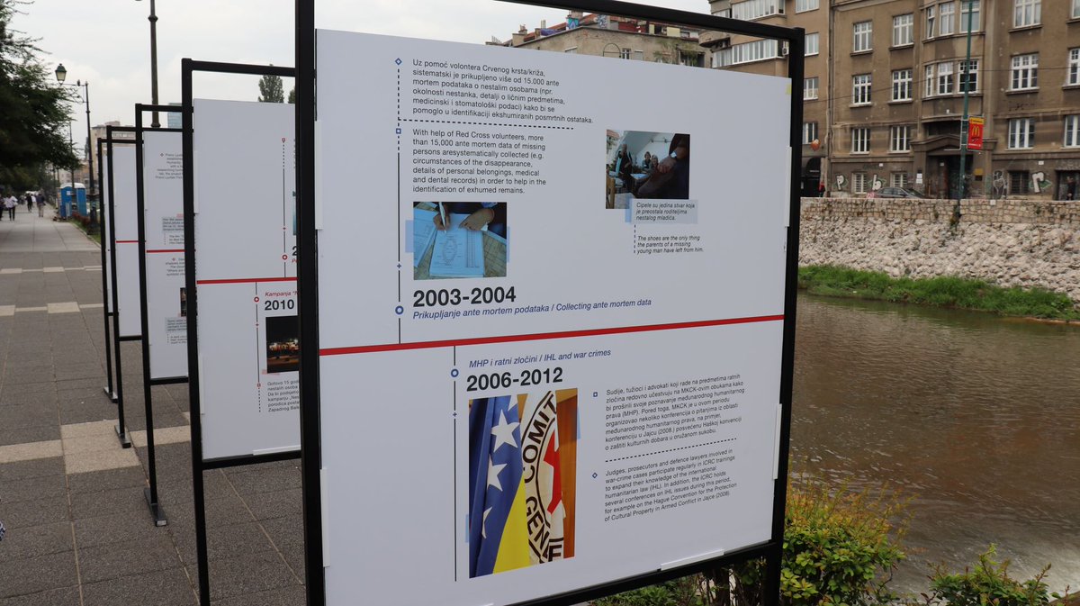 ICRC_BiH's tweet photo. #30years of work in Bosnia-Herzegovina, the #ICRC marks through the exhibition "30 years dedicated to humanity". 
The exhibition is set in #Sarajevo and shows most significant activities done in the past three decades and diversity of humanitarian responses.
#ICRC #30Years https://t.co/z2q8TN0VI2