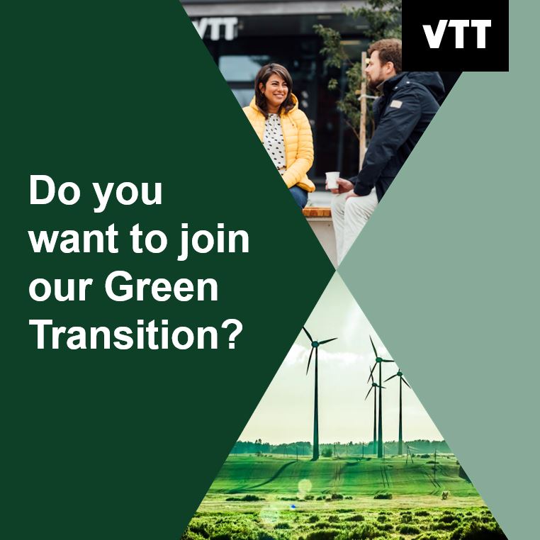 Are you interested in green transition topics and looking for your next challenges? If yes – we have exciting news for you. VTT’s Carbon neutral solutions business area is growing, and we are now seeking new talents to join us. 🌍

Read more and apply! 👇
bit.ly/3AjXVpN