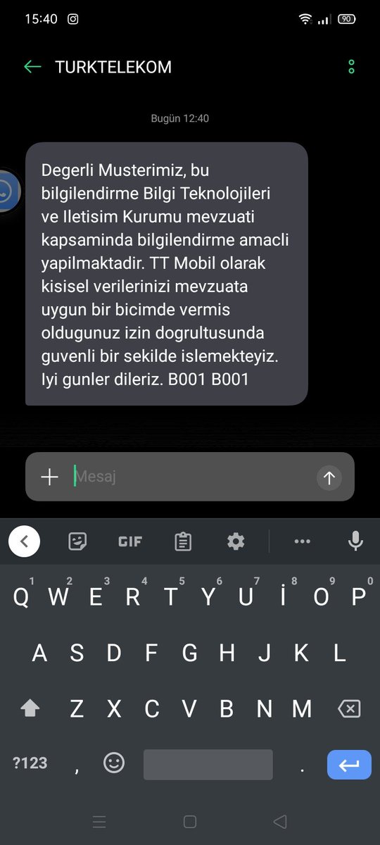 MagnummOpuss's tweet photo. Yine ne haltlar karıştırıyorsun ki Türk Telekom durduk yerde bu mesajı attın 😒 https://t.co/QZuF7Tu69k