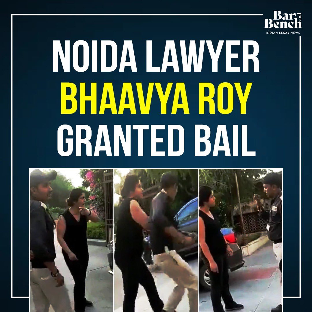 Congratulation everyone . #Noidawoman  #BhavyaRoy gt bail. Her 14 days so called Judicial Custody ended in 3 days.