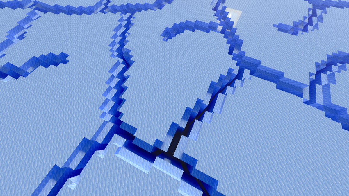 TeamAlphadia's tweet photo. En haut de ce même Mont Block, se dresse un énorme glacier en train de fondre sur le flanc de la falaise, coté Nord. Attention aux nombreuses failles qui peuvent s'avérer profondes !

#Minecraft 
#MinecraftBuilds 
#MinecraftServer 
#Alphadia https://t.co/YocNpPv6Fk
