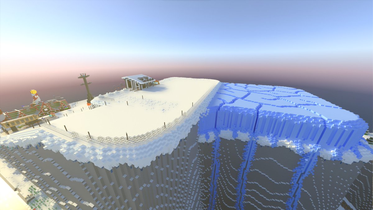 TeamAlphadia's tweet photo. En haut de ce même Mont Block, se dresse un énorme glacier en train de fondre sur le flanc de la falaise, coté Nord. Attention aux nombreuses failles qui peuvent s'avérer profondes !

#Minecraft 
#MinecraftBuilds 
#MinecraftServer 
#Alphadia https://t.co/YocNpPv6Fk