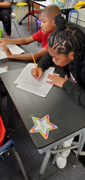 HoweryRockStars's tweet photo. Making rules for their perfect classroom if they were the teacher. We then discussed as a class what our rules should be. @TrumanHMC1 @SueHerrera14 @HMC1Proud https://t.co/K0WjHwv8a7