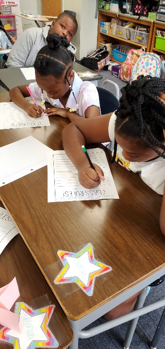 Making rules for their perfect classroom if they were the teacher. We then discussed as a class what our rules should be. <a href="/TrumanHMC1/">TrumanWildcatsHMC1</a> <a href="/SueHerrera14/">Sue Herrera</a> <a href="/HMC1Proud/">Hickman Mills C-1 School District</a>