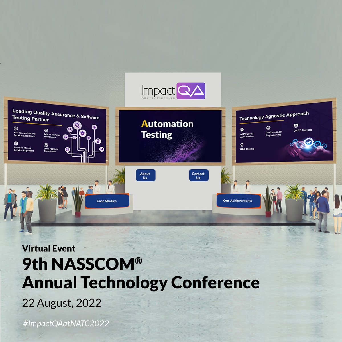 Impact_QA's tweet photo. Here are the glimpses of the @ImpactQA team in action at the @nasscom NATC 2022 event! Our testing services advisors and experts from IQA shared insights on industry-agnostic approaches &amp; next-gen tech-powered solutions!
#NATC #DigitalNext #sustainableecosystems #qualityassurance https://t.co/GBFgCbvO8M
