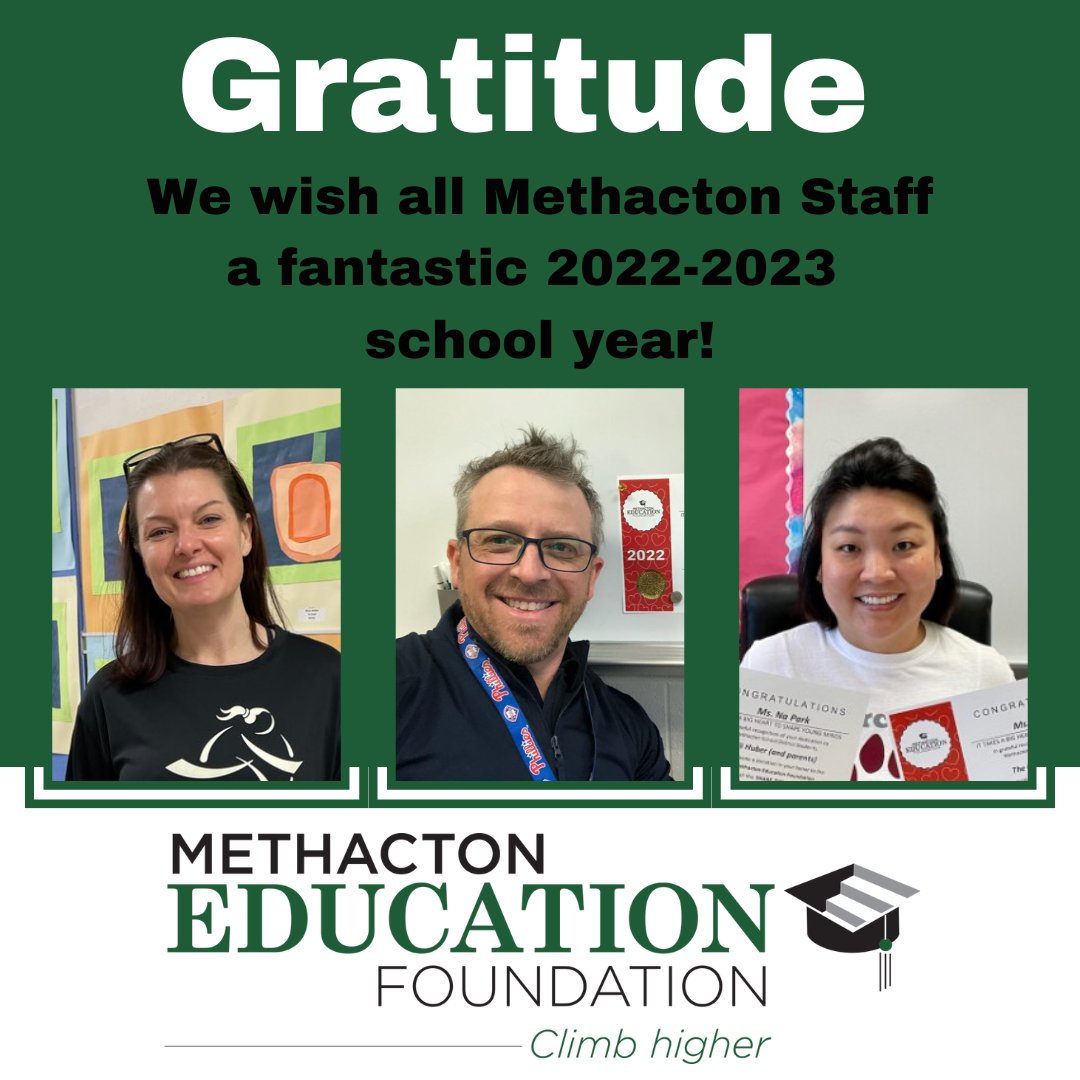 Methacton students return to the classroom in less than one week! Send an email or mail a card, and let a teacher know what their impact means. A little show of love can go a long way.💚 
#ThankYouTeachers #warriorpride #Methacton #gratitude #thankateacher #MethactonOnTheRise