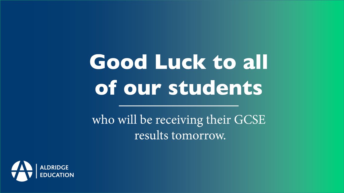 aldridgeonline's tweet image. Good Luck to all of our students who will be receiving their GCSE results tomorrow!🤞
#gcses2022 #gcseresultsday2022 #GCSEResultsDay #RT